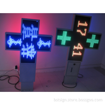 P16 Double Face Full Color Outdoor Pharmacy LED Cross Screen